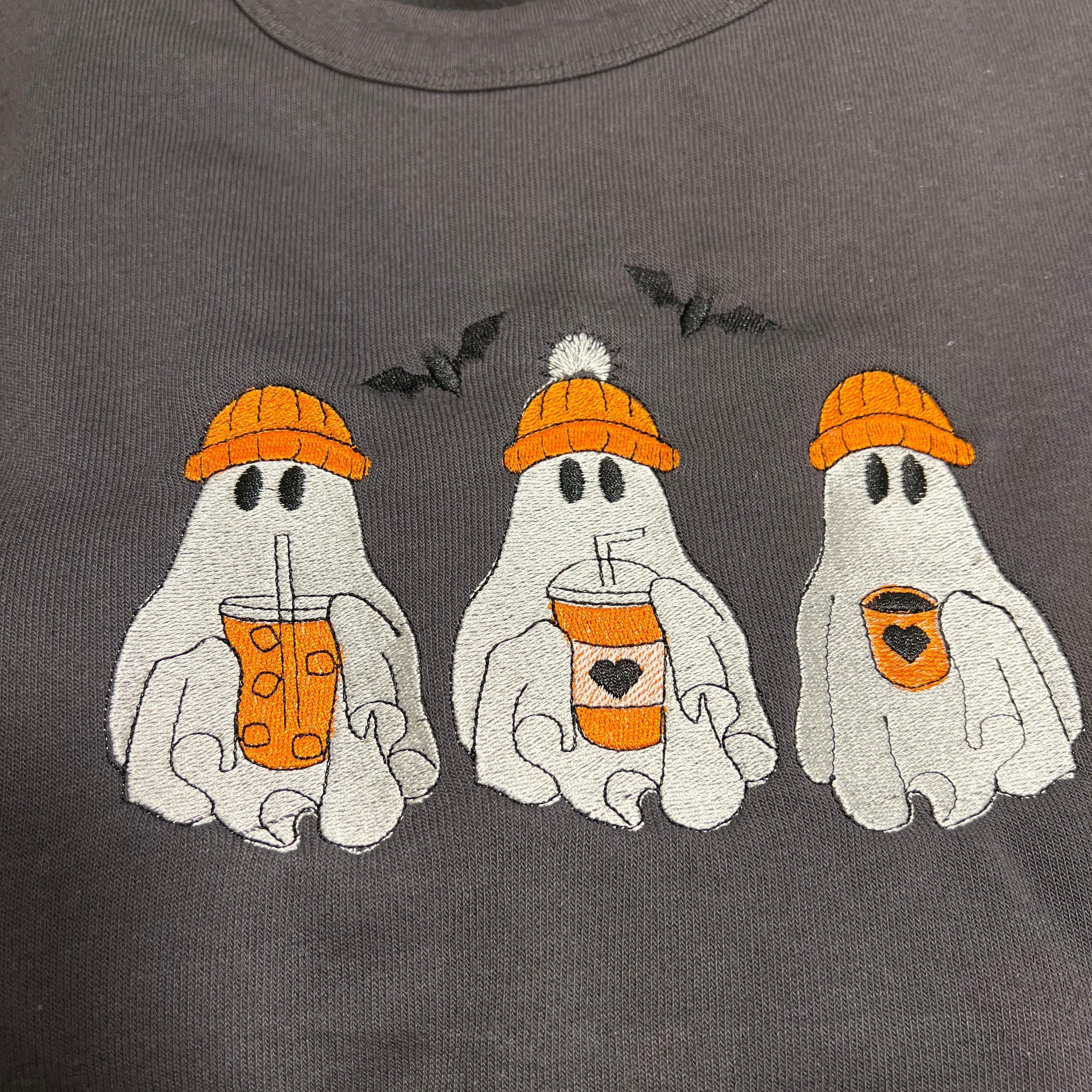 Halloween Sweatshirt featuring Coffee Loving Ghosts